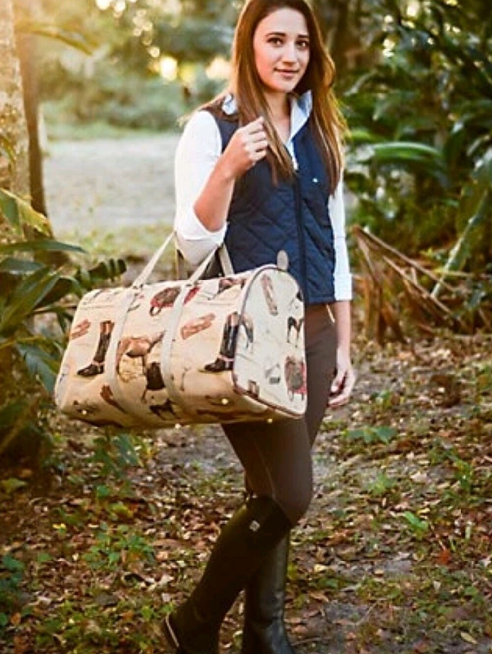 Huntley Equestrian Tapestry Duffle Bag-English Design
